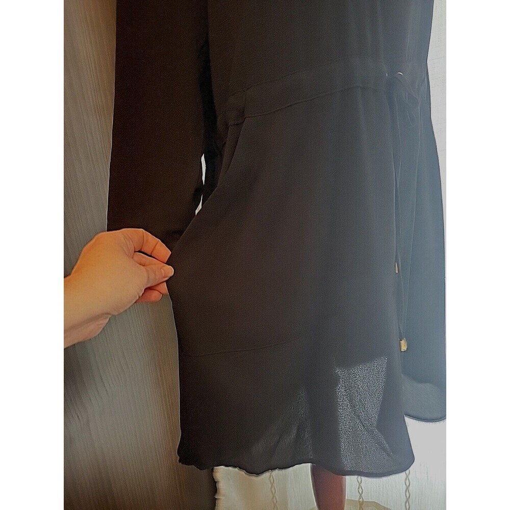 Haute Monde Lightweight Utility Style Dress Black Gold Hardware Pockets Medium - Picture 8 of 14